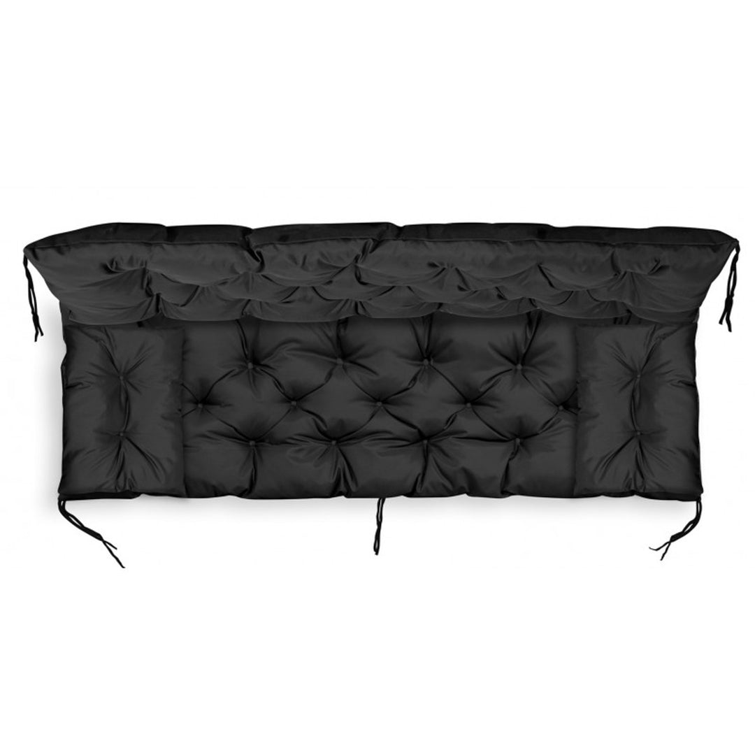 Tuinset zwart 150x60x50cm + 2 kussens 42 x 42 cm