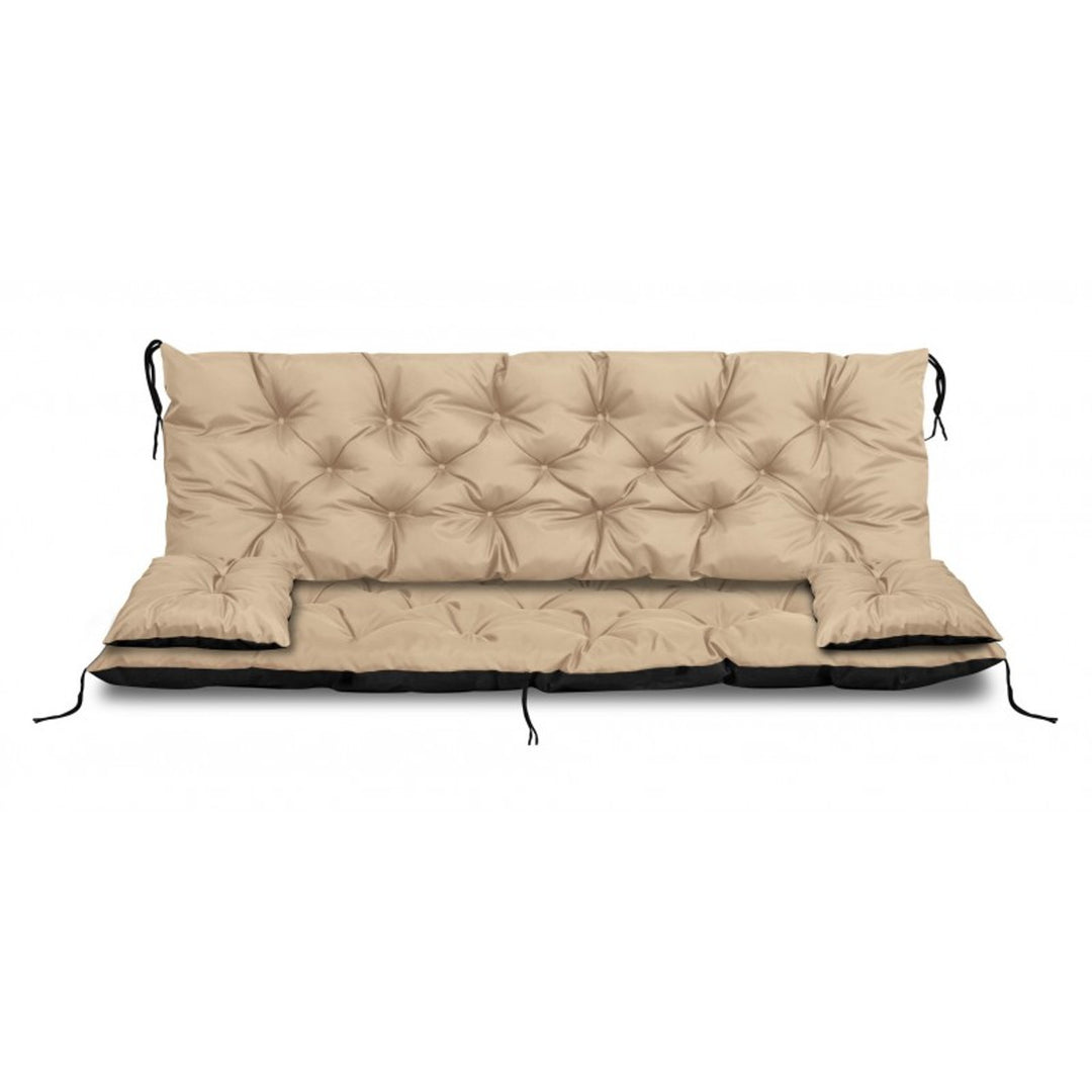 Tuinkussens set - Bankkussen 100x60x50cm en 2 klein kussen 42 x 42 cm - Schommelbank kussen - Beige