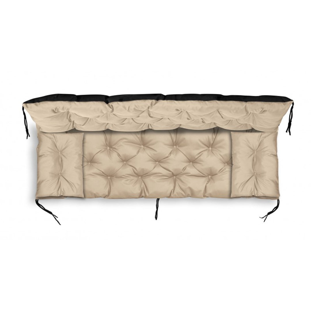 Tuinkussens set - Bankkussen 120x60x50cm en 2 klein kussen 42 x 42 cm - Schommelbank kussen - Beige