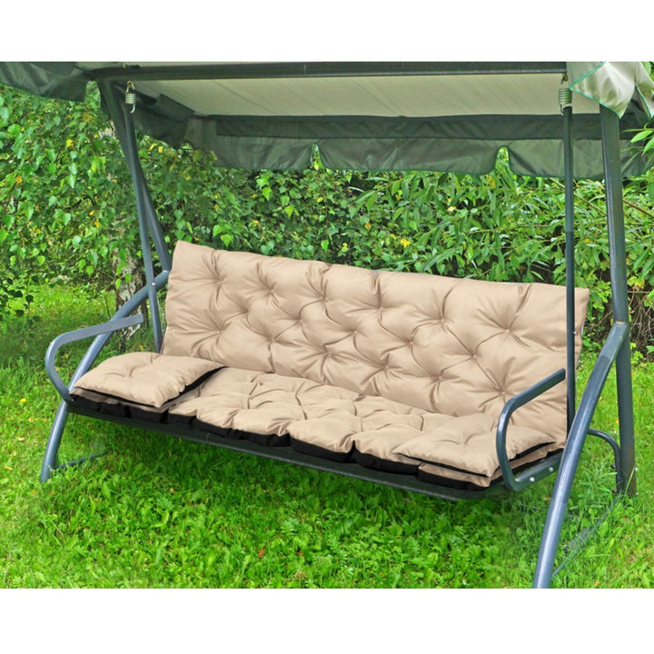 Tuinset beige 150x60x50cm + 2 kussens 42 x 42 cm