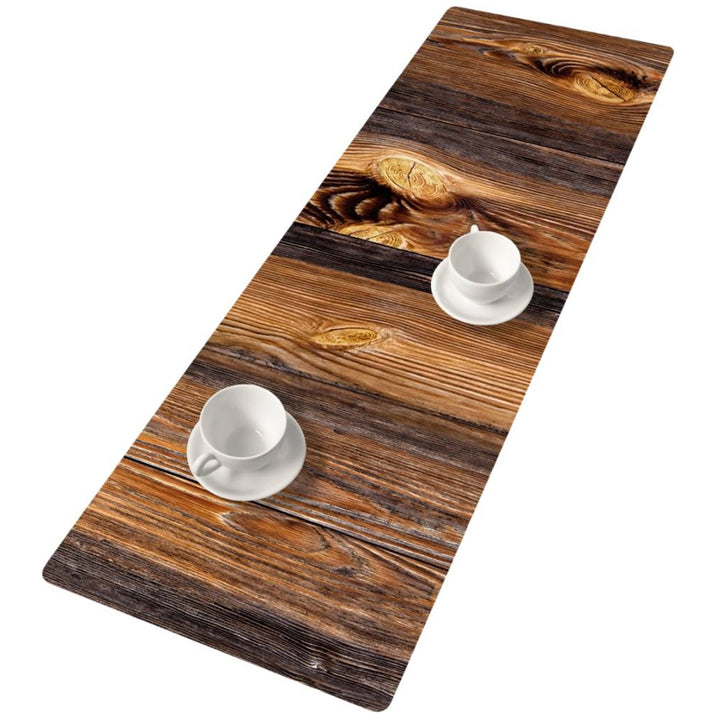 Bertoni tafelloper, vilt, 115x40cm, geprint motief Wood