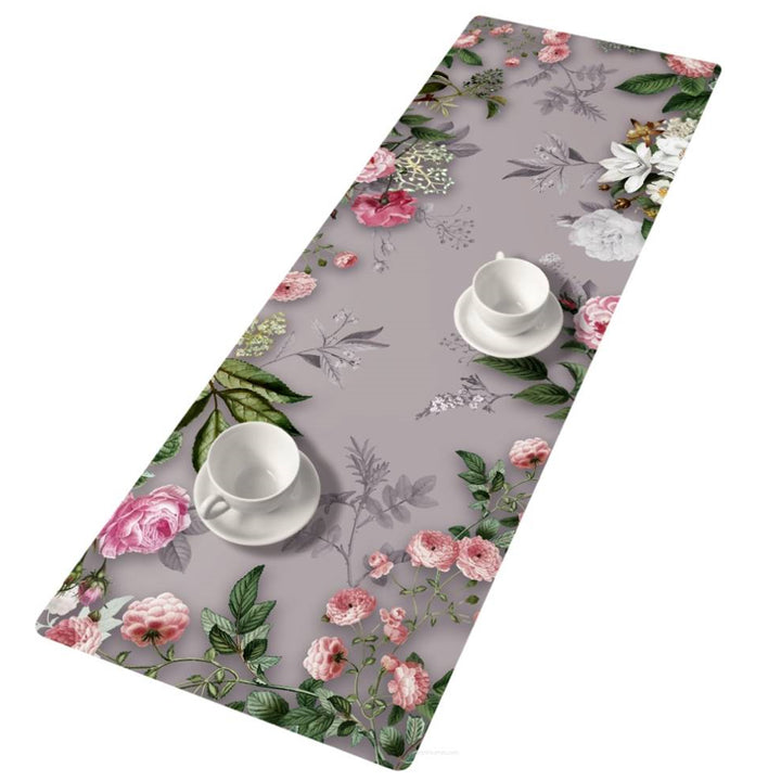 Bertoni tafelloper, vilt, 115x40cm, geprint motief Melanie Grey