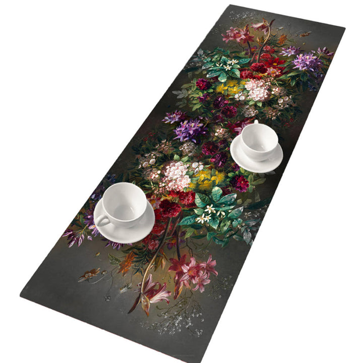 Bertoni Tafelkleed Tafelloper Vilt 95x33cm print Bouquet