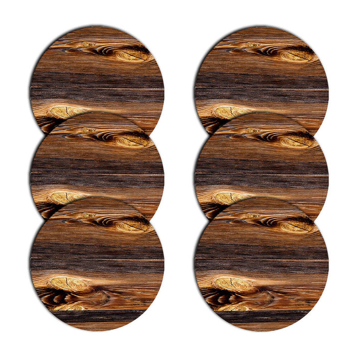 Bertoni tafelmattenset, 6 stuks, rond, 33 cm, Hout