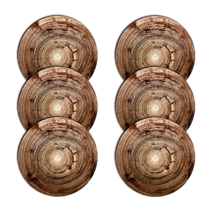 Bertoni tafelmattenset, 6 stuks, rond, 33 cm, Kempas
