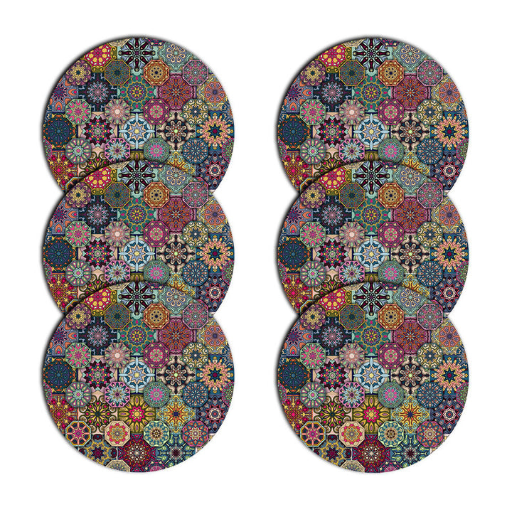 Bertoni tafelmattenset, 6 stuks, rond, 33 cm, Valencia