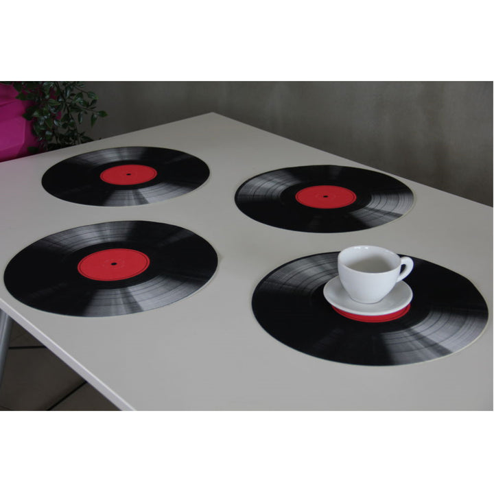 Bertoni tafelmattenset, 4 stuks, rond, 33 cm, Vinyl