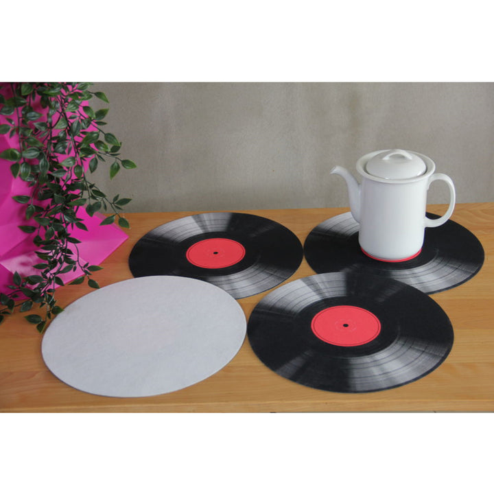 Bertoni tafelmattenset, 4 stuks, rond, 33 cm, Vinyl