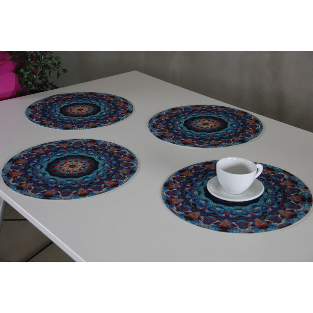 Bertoni tafelmattenset, 4 stuks, rond, 33 cm, Barcelona