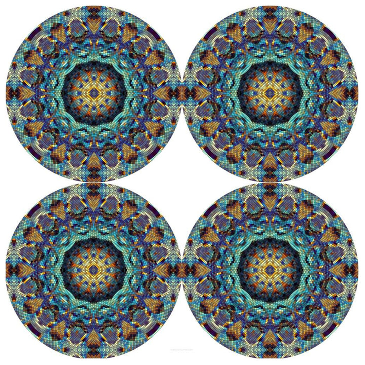 Bertoni tafelmattenset, 4 stuks, rond, 33 cm, Barcelona