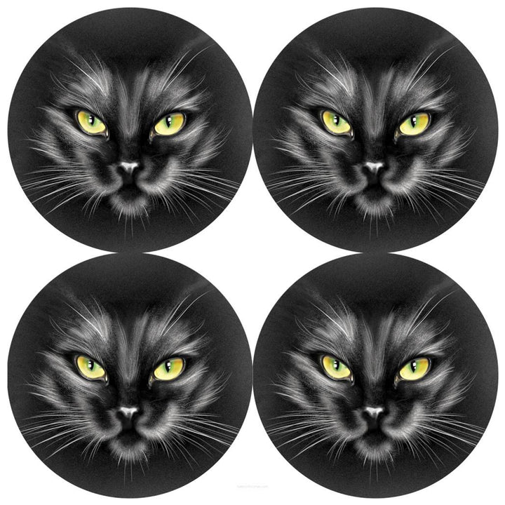 Bertoni tafelmattenset, 4 stuks, rond, 33 cm, Nero