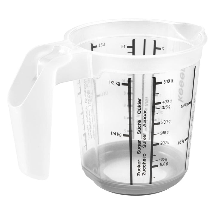 Keeeper maatbeker, antislip, met handvat, 0,5l, nordic grijs, Masimmo