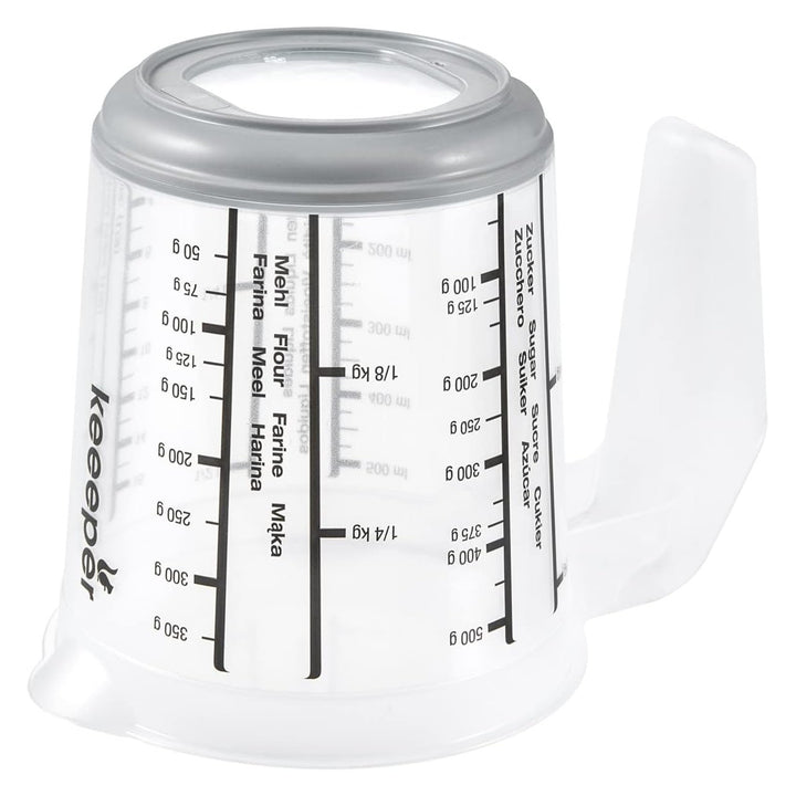 Keeeper maatbeker, antislip, met handvat, 0,5l, nordic grijs, Masimmo