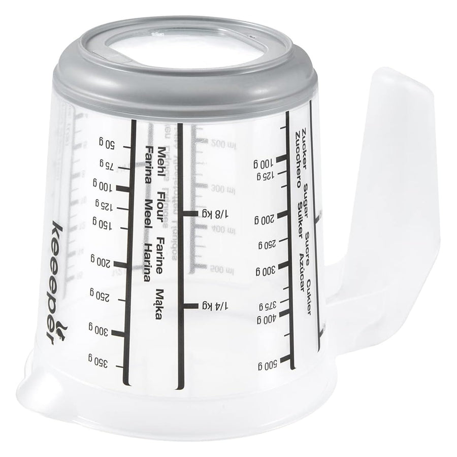 Keeeper maatbeker, antislip, met handvat, 0,5l, nordic grijs, Masimmo