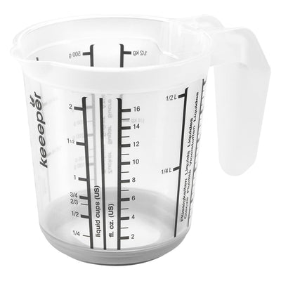 Keeeper maatbeker, antislip, met handvat, 0,5l, nordic grijs, Masimmo