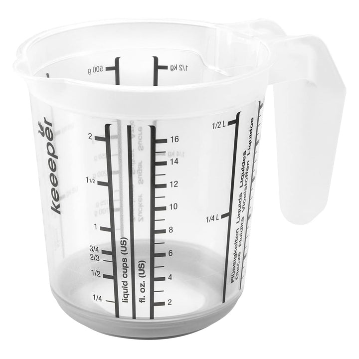 Keeeper maatbeker, antislip, met handvat, 0,5l, nordic grijs, Masimmo