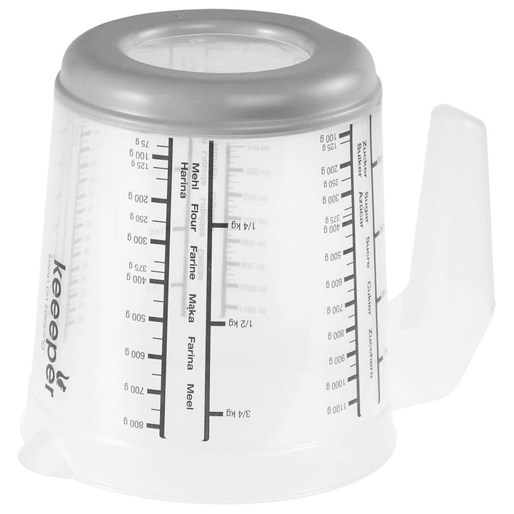 Keeeper maatbeker, antislip, met handvat, 1l, nordic grijs, Masimmo