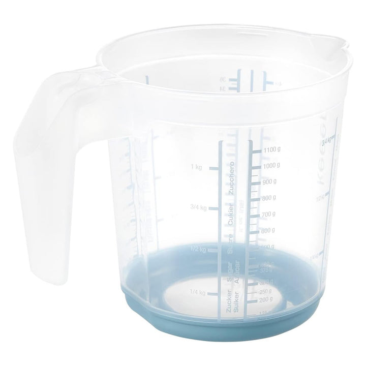 Keeeper maatbeker, antislip, met handvat, 1l, nordic blauw, Masimmo
