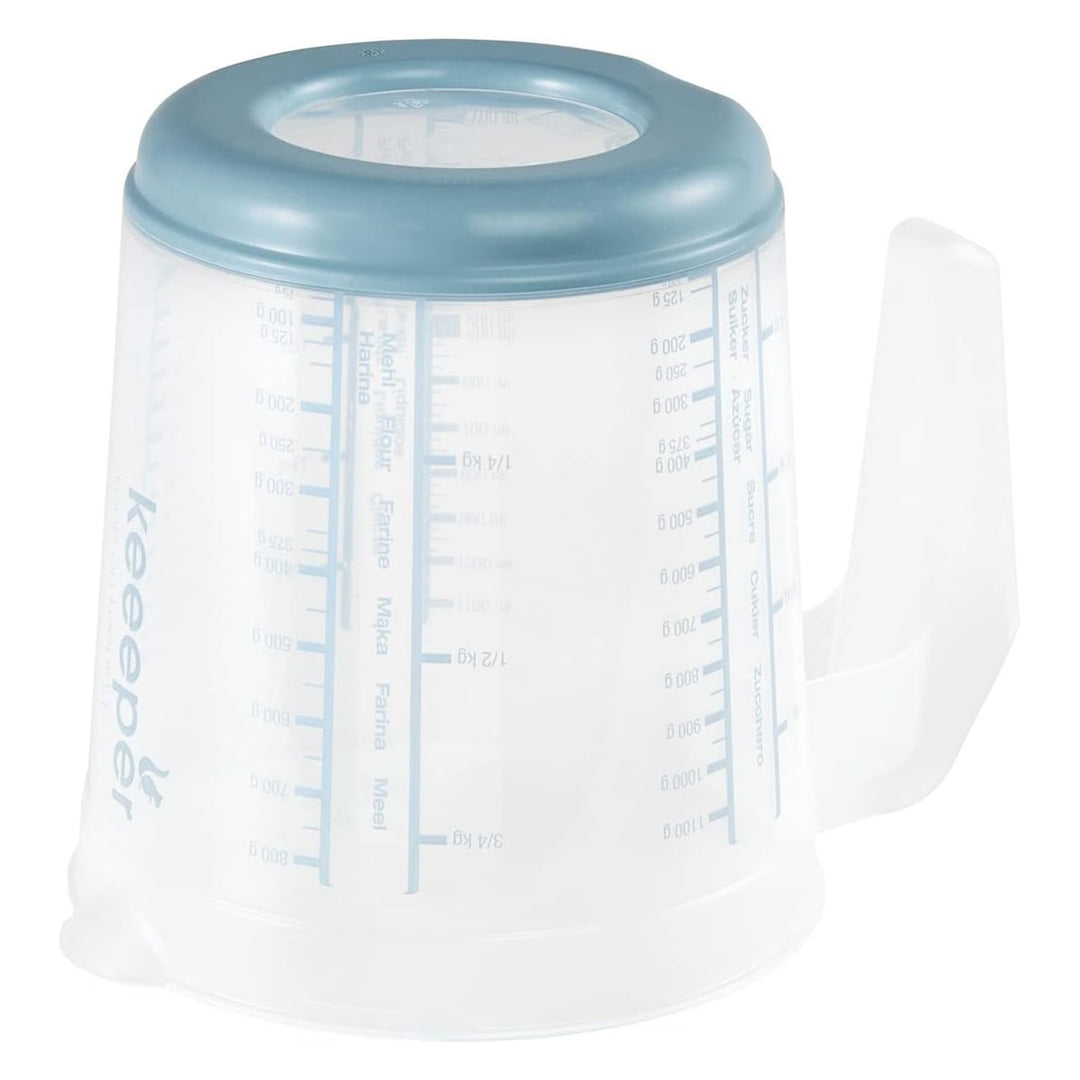 Keeeper maatbeker, antislip, met handvat, 1l, nordic blauw, Masimmo