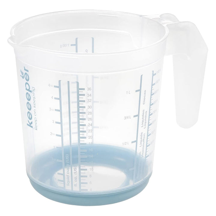 Keeeper maatbeker, antislip, met handvat, 1l, nordic blauw, Masimmo