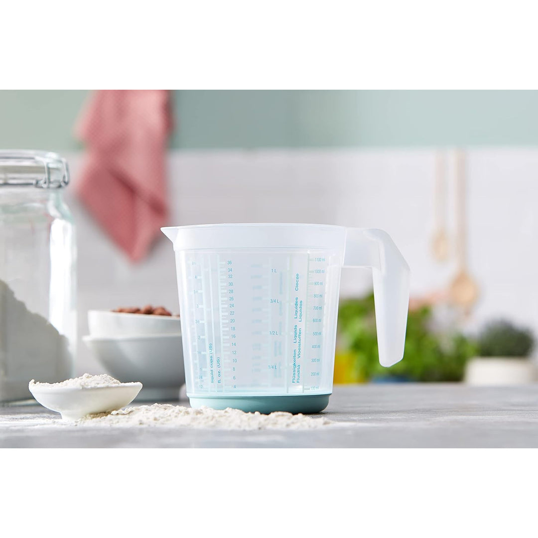 Keeeper maatbeker, antislip, met handvat, 1l, aquamarijn, Masimmo