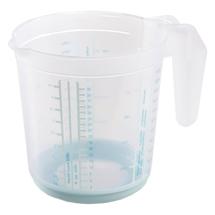 Keeeper maatbeker, antislip, met handvat, 1l, aquamarijn, Masimmo