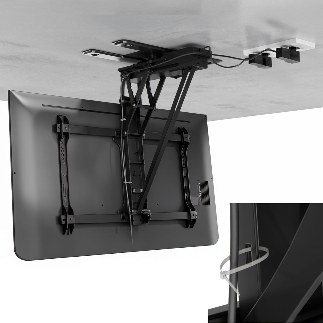 Maclean - Elektrische TV-beugel voor plafondmontage - TUYA ondersteuning, max VESA 600x400, 90st zwenkbaar, 32"-75", 35kg, MC-490