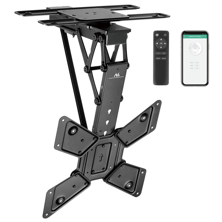 Maclean - Elektrische TV-beugel voor plafondmontage - TUYA ondersteuning, max VESA 600x400, 90st zwenkbaar, 23"-65", 30kg, MC-491