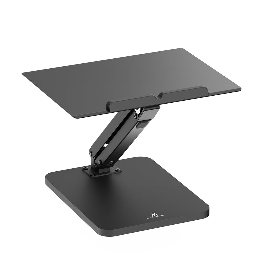 Maclean bureaustandaard voor monitor of laptop, gasveer, voor staand en zittend gebruik, zwart, MC-493
