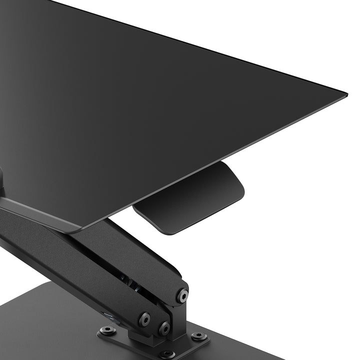 Maclean bureaustandaard voor monitor of laptop, gasveer, voor staand en zittend gebruik, zwart, MC-493