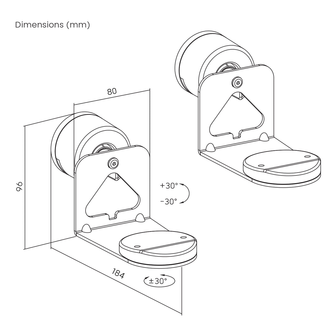 Maclean Muurbevestiging voor Sonos luidspreker, Sonos Era 100 &amp; 300, MC-495 2 stuks