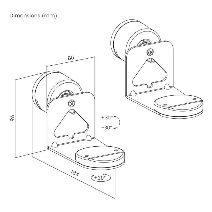 Maclean Muurbevestiging voor Sonos luidspreker, Sonos Era 100 &amp; 300, MC-495 2 stuks