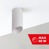 Maclean opbouwarmatuur/buis, spot, rond, aluminium, GU10, 55x130mm, wit, MCE360 W
