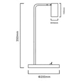 GU10 bureaulamp met aan/uit schakelaar zwart 55x90mm