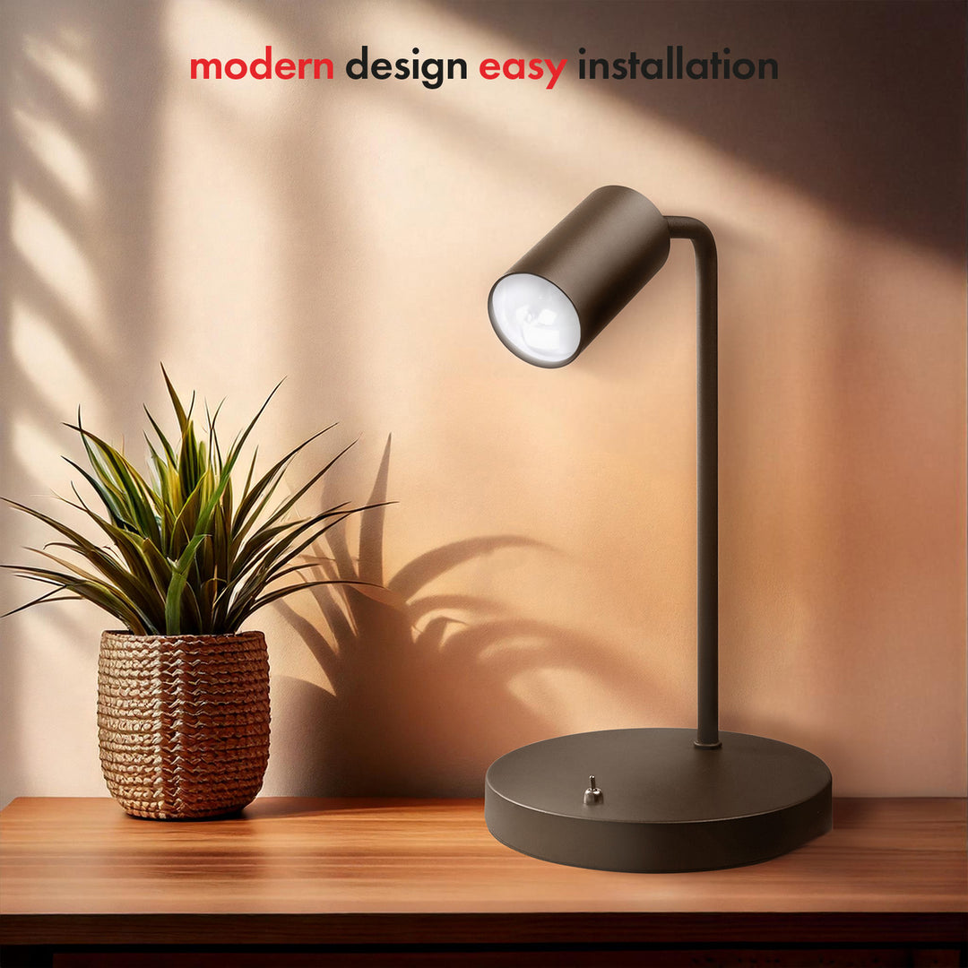 GU10 bureaulamp met aan/uit schakelaar zwart 55x90mm