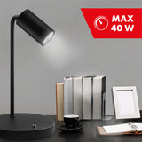 GU10 bureaulamp met aan/uit schakelaar zwart 55x90mm