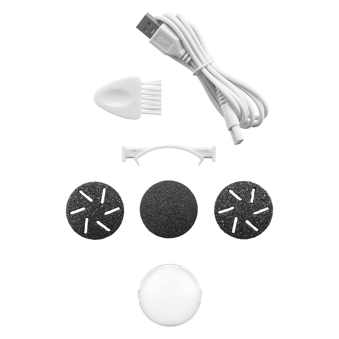 Concept elektrische hielvijl, 3 pads, oplaadbaar, zwart, PN3020