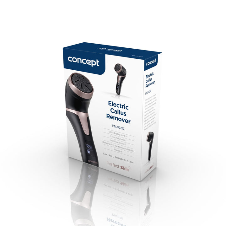 Concept elektrische hielvijl, 3 pads, oplaadbaar, zwart, PN3020