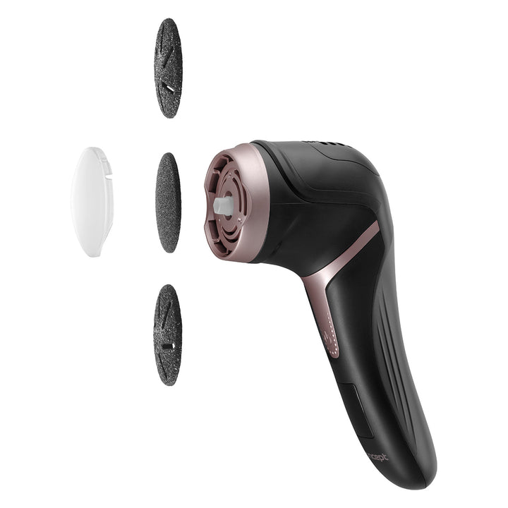Concept elektrische hielvijl, 3 pads, oplaadbaar, zwart, PN3020