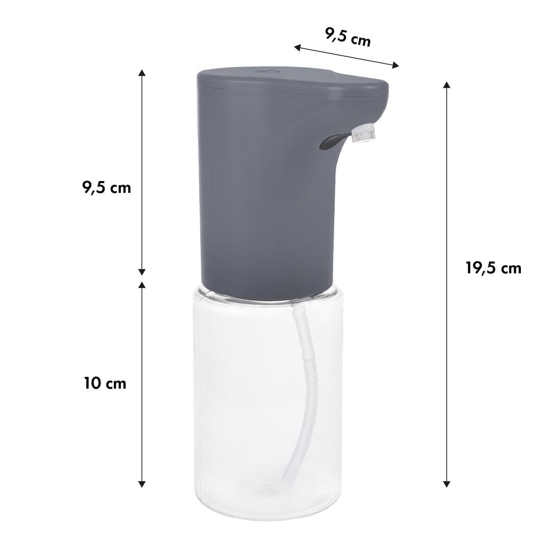 Promedix automatische dispenser, dispensercontainer voor vloeibare zepen, desinfecterende vloeistoffen, 300ml, 4xAA, grijs, PR-540 GR