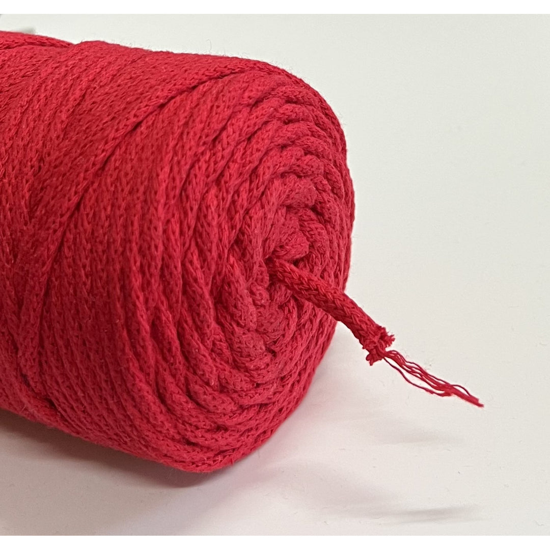 ColiNea, katoenen koord met katoenen kern, gevlochten, 3mm, 100m, rood