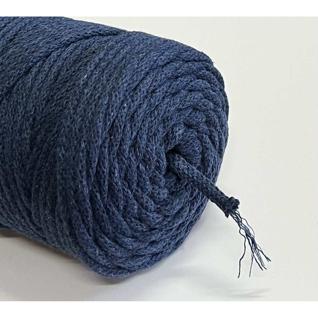 ColiNea, katoenen koord met katoenen kern, gevlochten, 3mm, 100m, denim
