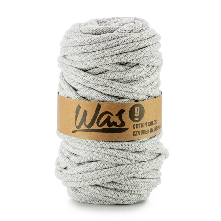 WAS, katoenen koord met polyester kern, gevlochten, 9 mm, 50 m, lichtgrijs
