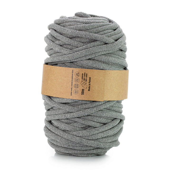 WAS, katoenen koord met polyester kern, gevlochten, 9 mm, 50 m, donkergrijs