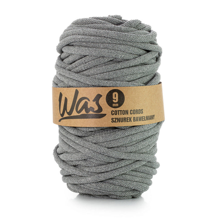 WAS, katoenen koord met polyester kern, gevlochten, 9 mm, 50 m, donkergrijs