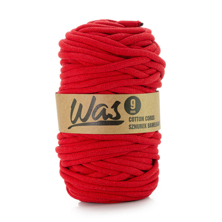 WAS, katoenen koord met polyester kern, gevlochten, 9 mm, 50 m, rood
