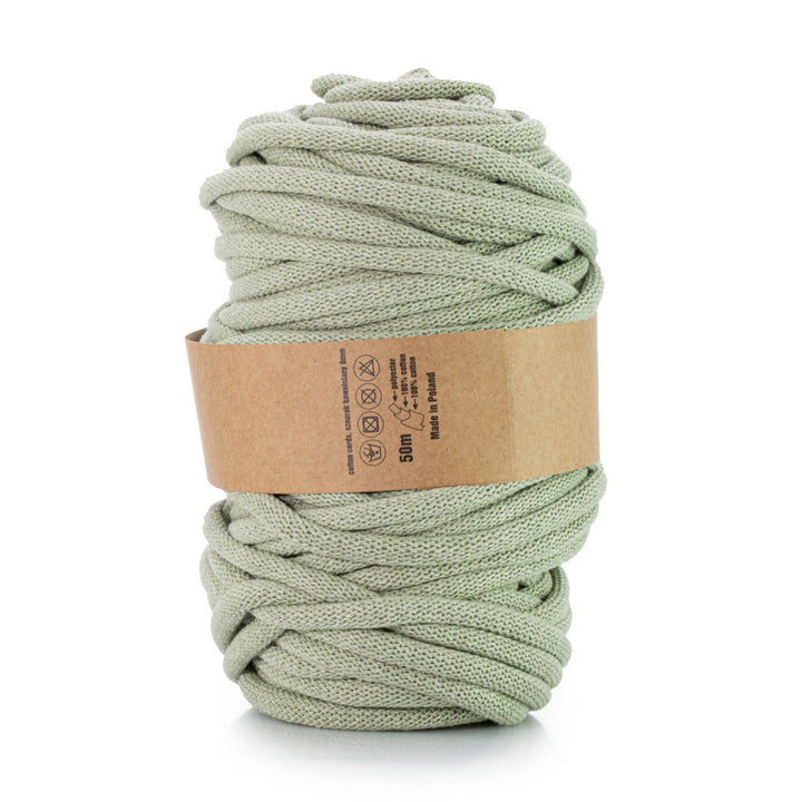 WAS, katoenen koord met polyester kern, gevlochten, 9 mm, 50 m, olijfgroen