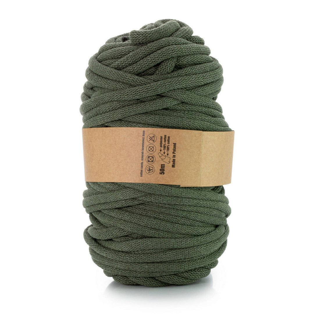 WAS, katoenen koord met polyester kern, gevlochten, 9 mm, 50 m, kaki