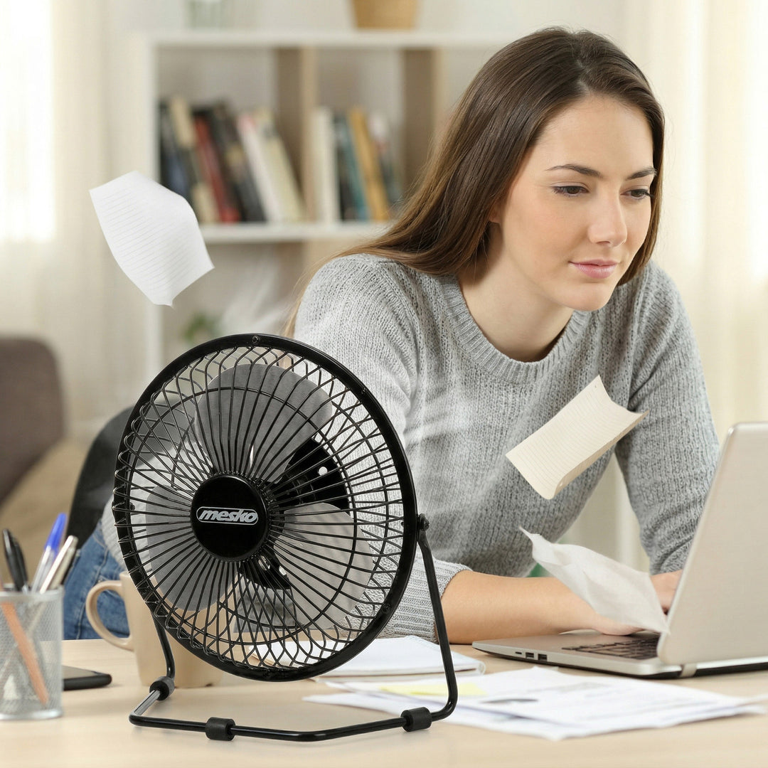 Mesko-burea ventilator, diameter 15 cm, USB-voeding, verticale oscillatie, MS 7322