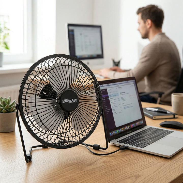 Mesko-burea ventilator, diameter 15 cm, USB-voeding, verticale oscillatie, MS 7322